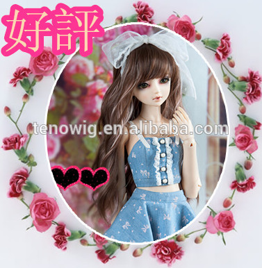 Super cute short bob made in China synthetic bjd doll wig